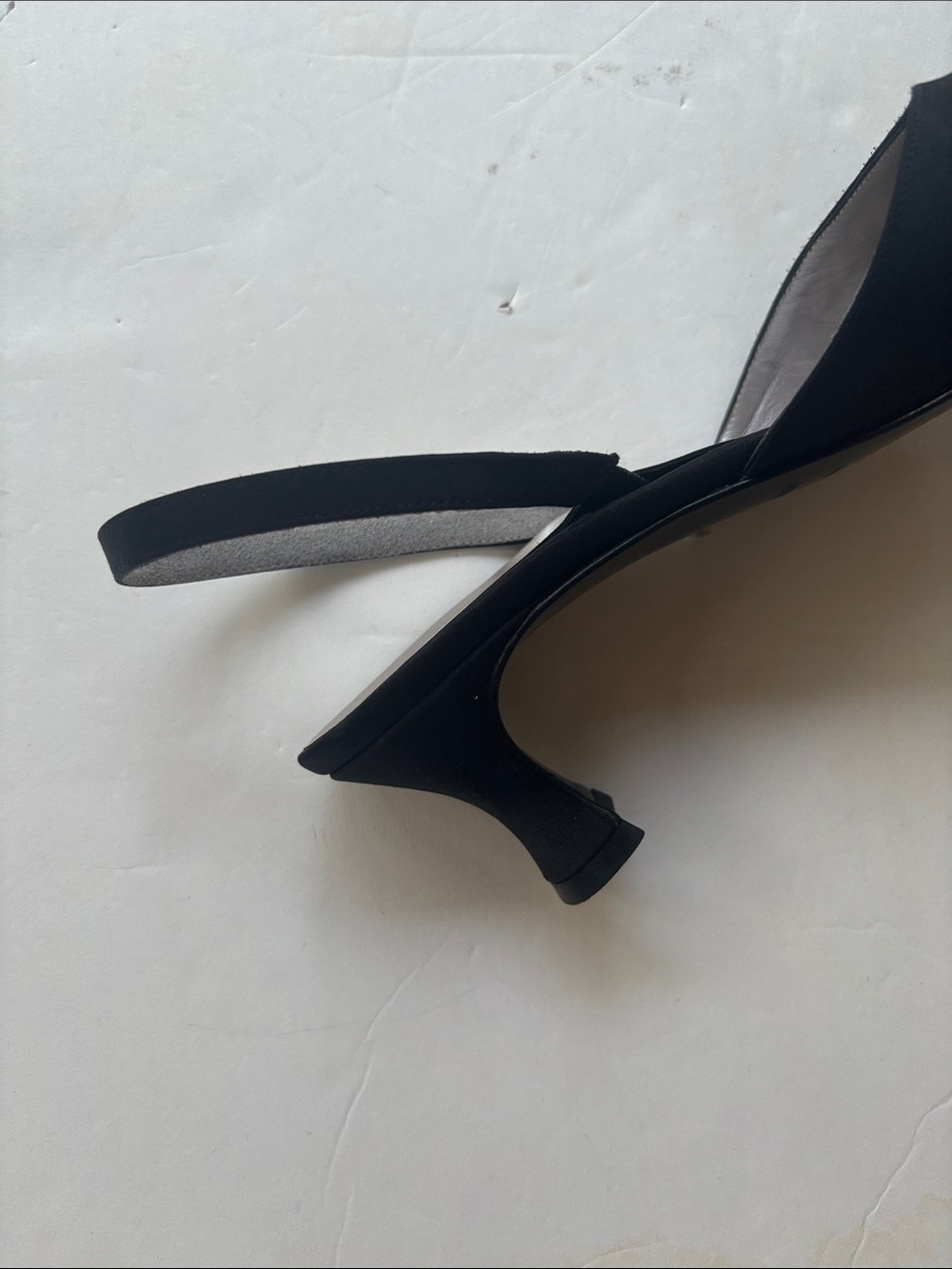 Vintage 90s Ann Taylor Italy Slingback Kitten Heel Black Beaded Y2K Formal 9 Hot - Picture 10 of 17